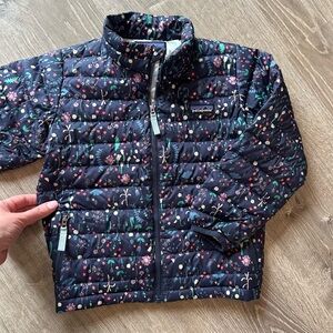 Patagonia 5T Girls Blue Ditsy Floral Down Sweater Puffer Jacket